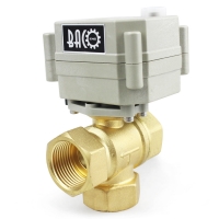 Válvula Bola Motorizada Bronce  Aire, Gas, Agua, Diésel  12-240v