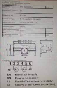 SWITCH TRANSFER INTERRUPTOR DE TRANSFERENCIA 63A 220V