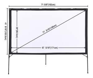 PANTALLA PARA PROYECTOR PORTÁTIL 196CMS 77 PULGADAS 16:9