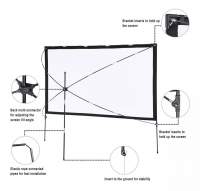 PANTALLA PARA PROYECTOR PORTÁTIL 196CMS 77 PULGADAS 16:9