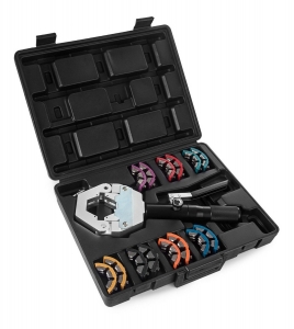 CRIMPADORA DE MANGUERAS PARA AIRE ACONDICIONADO CON KIT DE 7 DADOS