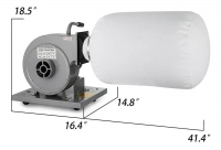 EXTRACTOR INDUSTRIAL DE POLVOS CON MOTOR DE 1HP 110V 537CFM MARCA  VEVOR MODELO  EIP-537