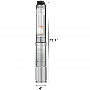 BOMBA EN ACERO INOXIDABLE 110V PARA POZO PROFUNDO 50MTS