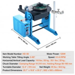 POSICIONADOR ROTATIVO DE SOLDADURA 50KG 90º 6RPM