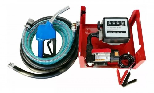 BOMBA ELÉCTRICA 12V DESPACHADORA DE COMBUSTIBLE CON MEDIDOR
