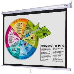 PANTALLA RETRÁCTIL PARA PROYECTOR 72 PULGADAS 4:3 BLANCA