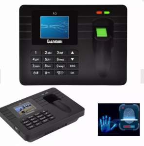 RELOJ CHECADOR CON LECTOR DE HUELLA DACTILAR MARCA DANMINI MODELO A5