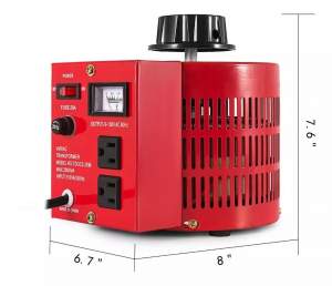 TRANSFORMADOR VARIAC VARIABLE 20A 2000W 120V A 0-130V